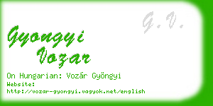 gyongyi vozar business card